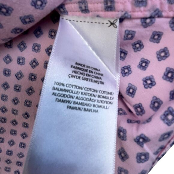 Polo Ralph Lauren Shirt Mens M Slim Fit Pink Geometric Floral Print Preppy - Picture 5 of 11